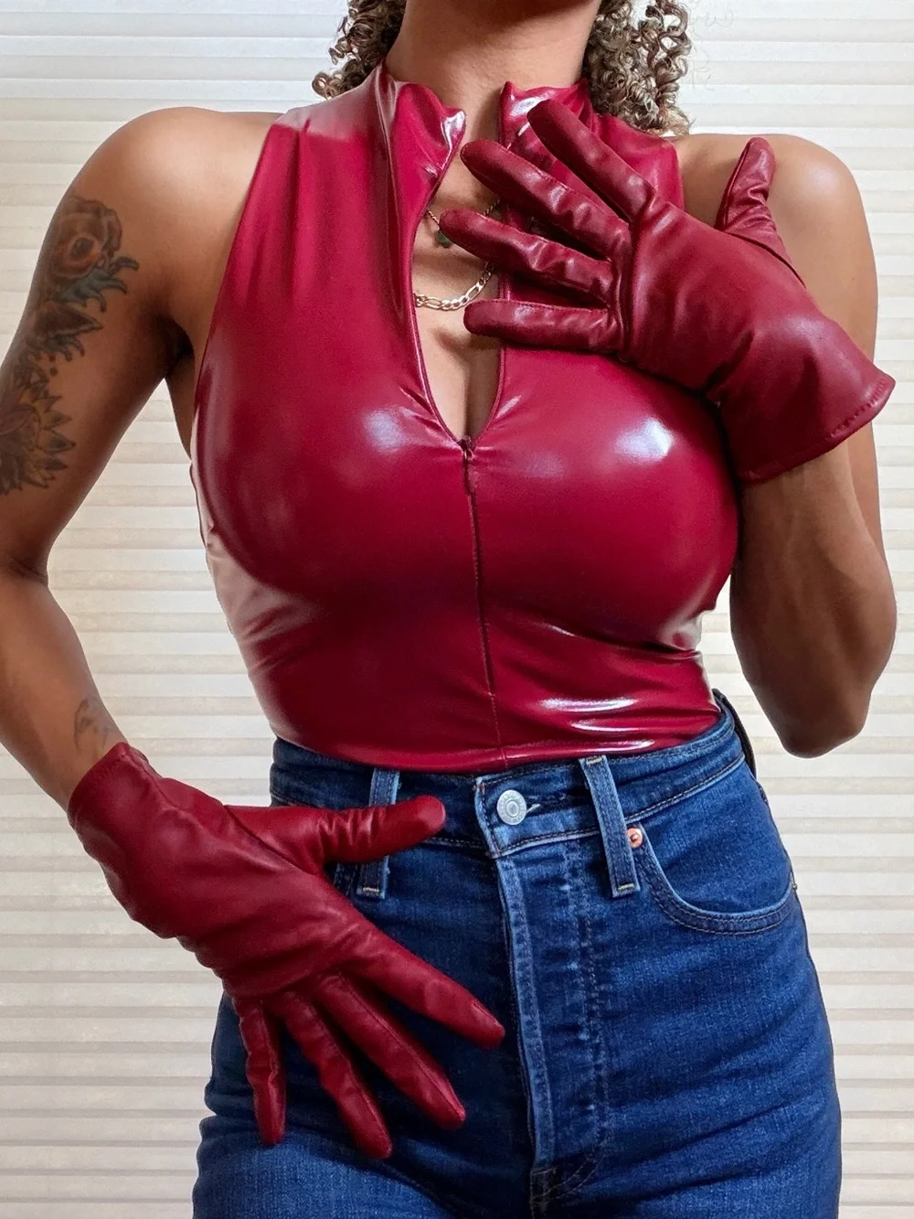 Fownes Genuine Leather Gloves – Burgundy | Women’s Size 8
